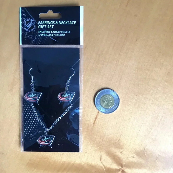 NHL _ Columbus Blue Jackets _ Combo Earrings + Necklace (Bluearnec) | women | - Picture 4 of 5
